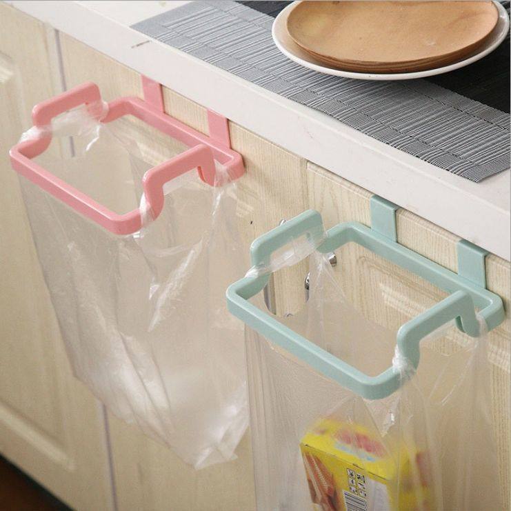 Kitchen Gadgets Built In - Over‑the‑Cabinet Door Trash Bag Holder Multifunctional