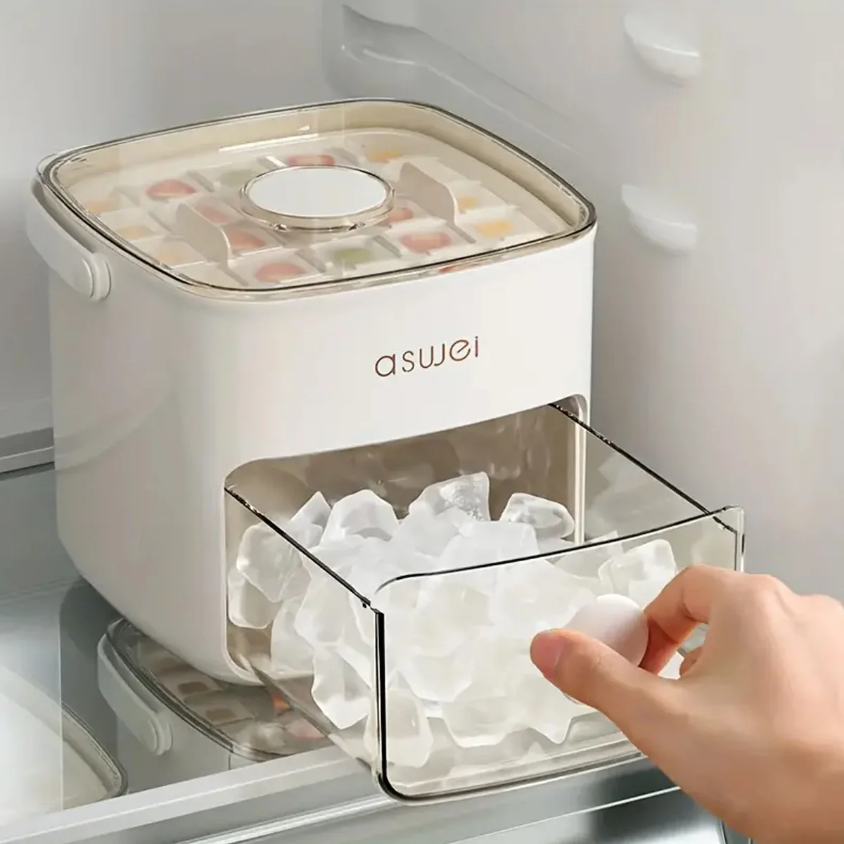 Kitchen Gadgets Essential - 48-Cube Ice Maker with Easy-Press Lid
