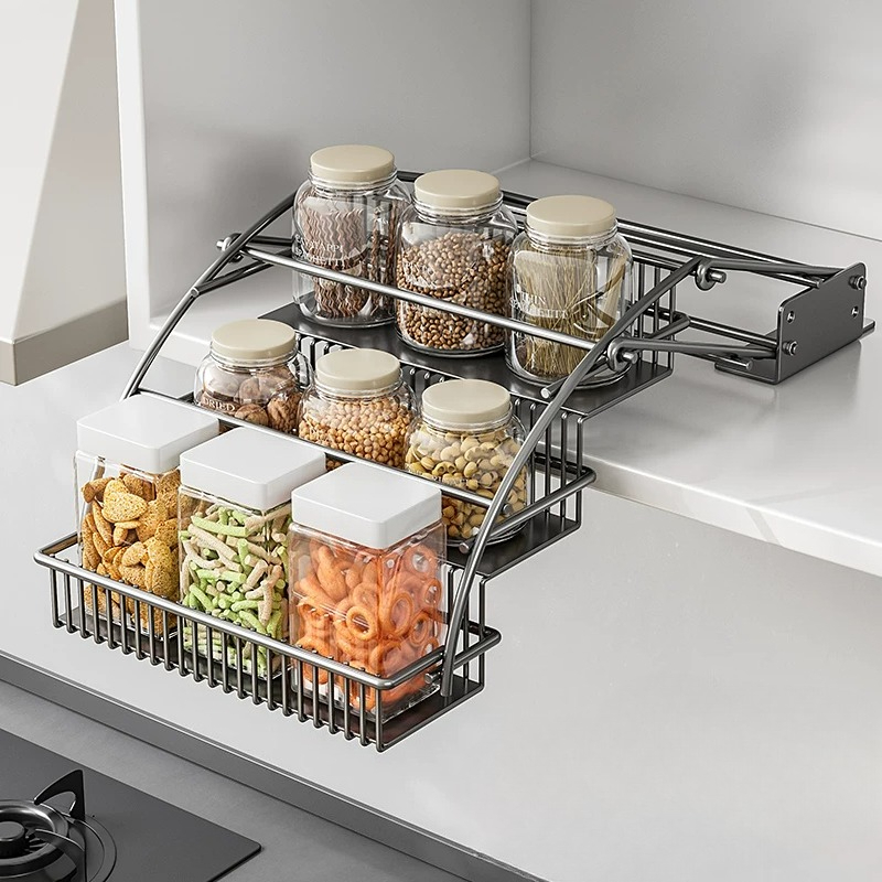 Cabinet Pull Down Basket, 3 Ti - Kitchen Gadgets Cabinet ulasan dan harga