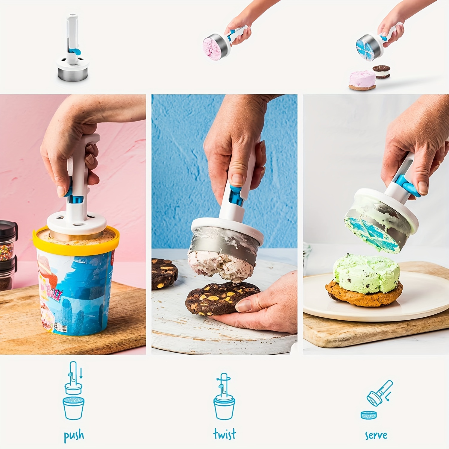 Ergonomic Ice Cream Scoop - Ea - Kitchen Gadgets Essential ulasan dan harga